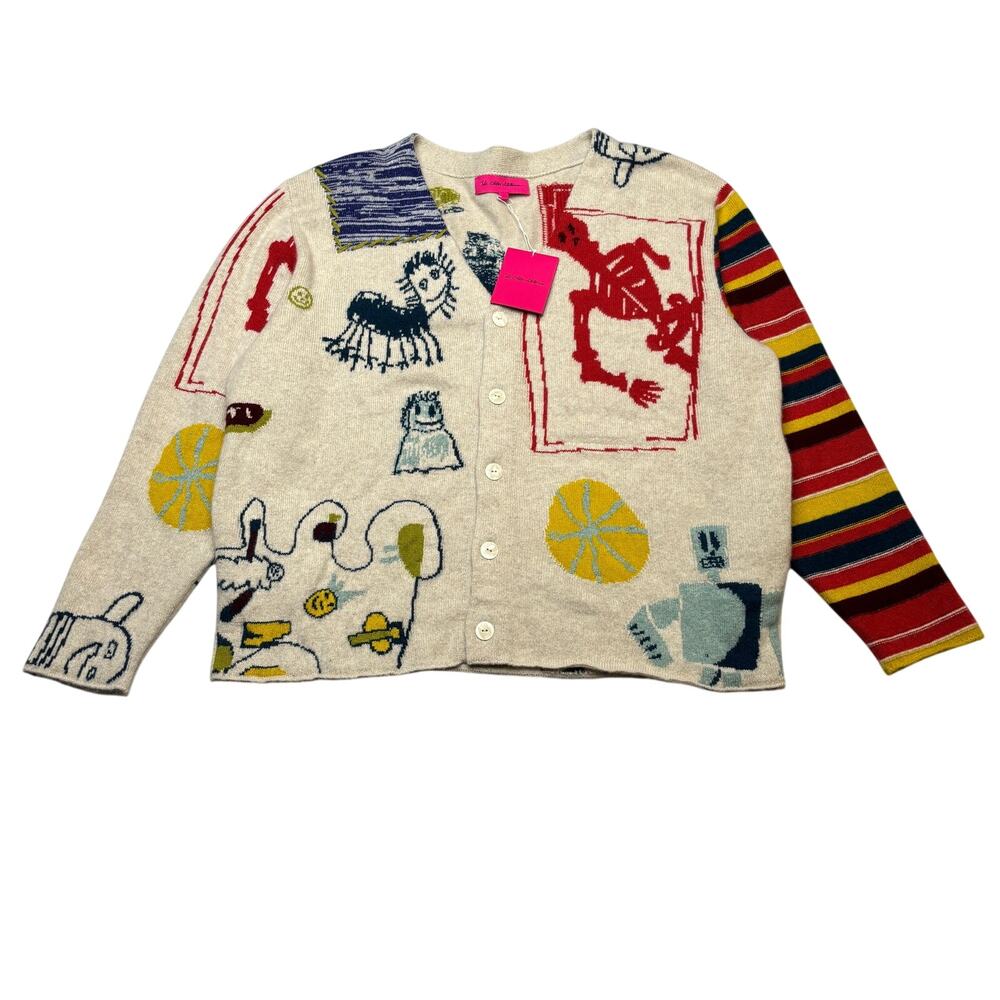 NWT The Elder Statesman Wild Dreams Cashmere Cardigan Sweater Mens L Avant Garde